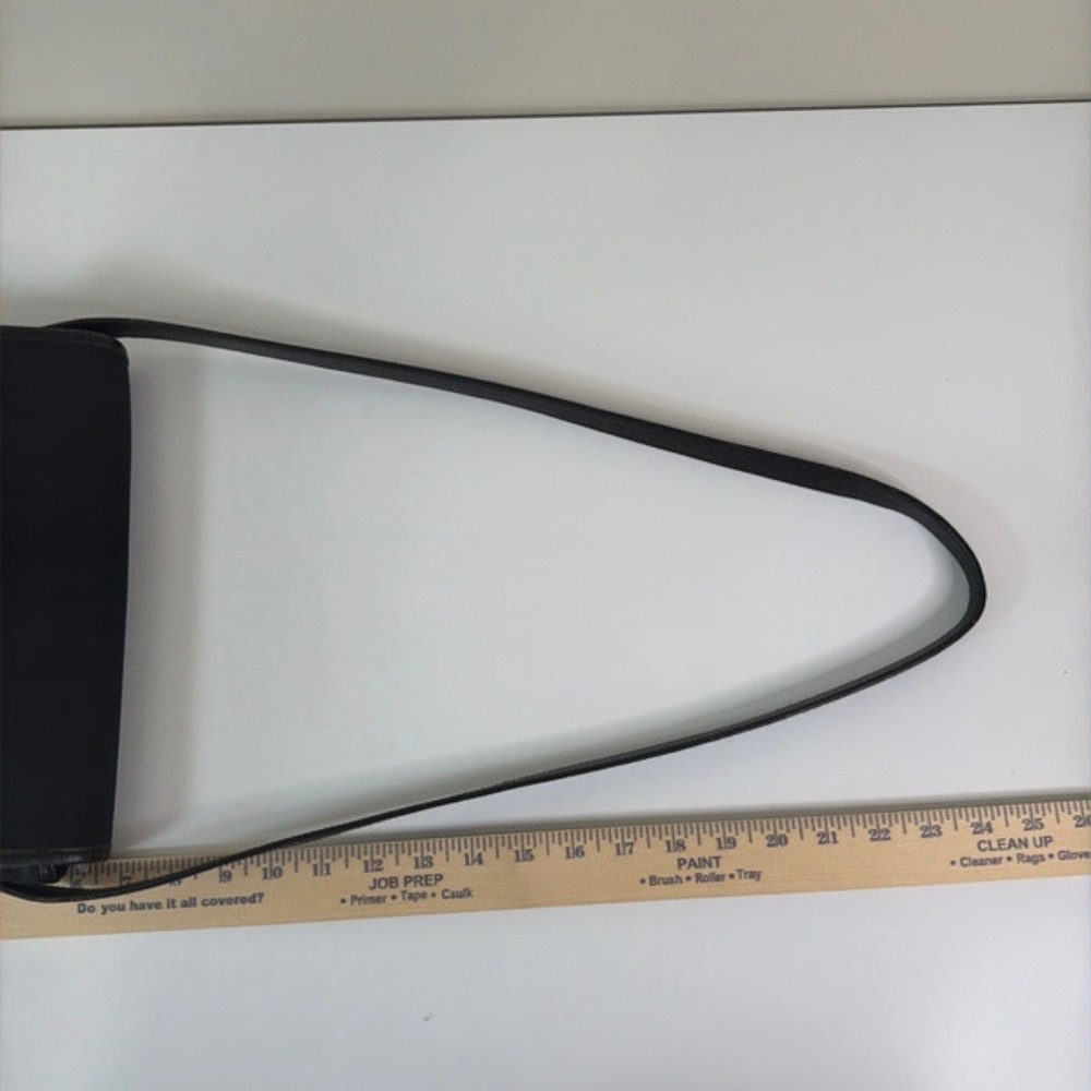 Lauren Ralph Lauren Black Nylon Croc Trim Crossbody Flap Bag Silver Logo Plaque - Picture 5 of 15